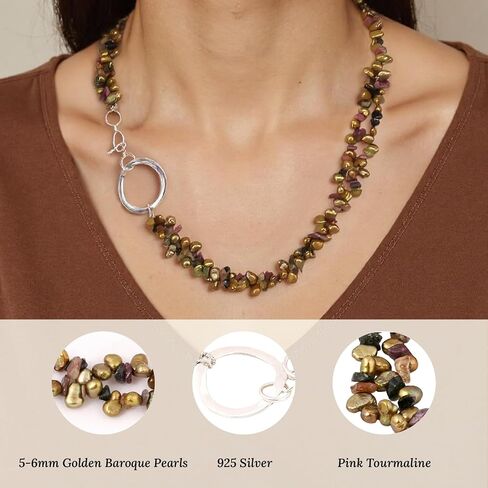 20" Freshwater Pearl Necklace, Handmade with 9-10mm Cream Round Pearls, Agate Turquoise- Gift for Mother, Wife, Anniversary Luxury Jewelry Gift in Saudi Arabia