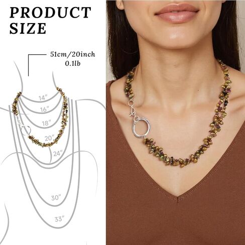 20" Freshwater Pearl Necklace, Handmade with 9-10mm Cream Round Pearls, Agate Turquoise- Gift for Mother, Wife, Anniversary Luxury Jewelry Gift in Saudi Arabia