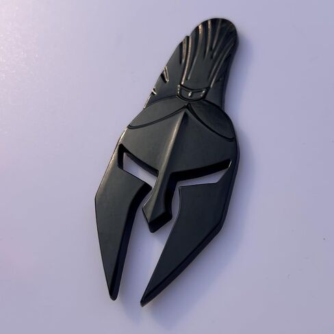 Spartan Gladiator Helmet Metal Car Emblem Badge 3D Design with Strong 3M Adhesive Durable Zinc Alloy Automotive Decoration for Exterior Styling (Matt Black) in Saudi Arabia