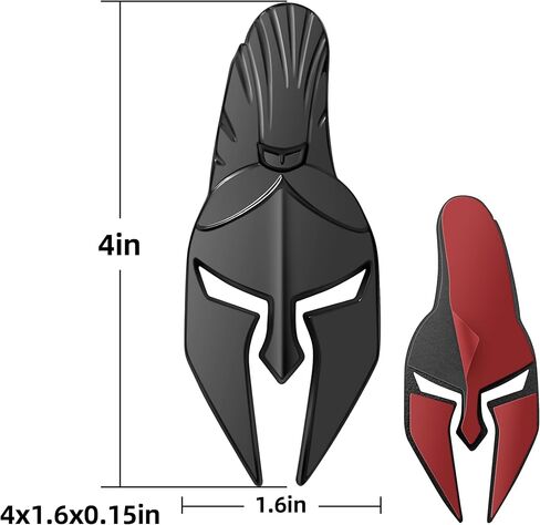 Spartan Gladiator Helmet Metal Car Emblem Badge 3D Design with Strong 3M Adhesive Durable Zinc Alloy Automotive Decoration for Exterior Styling (Matt Black) in Saudi Arabia