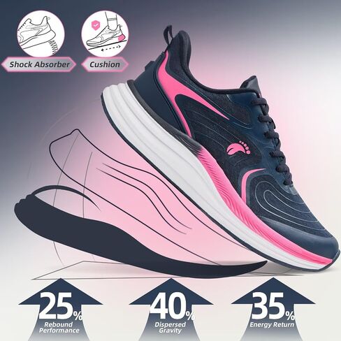 Women's Orthopedic Road Running Shoes: Comfortable Casual Arch Support Plantar Fasciitis Athletic Sneakers, High Arch Flat Feet Tennis Sports Work Walking Shoes for Foot and Heel Pain Relief in Saudi Arabia