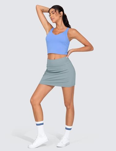 THE GYM PEOPLE Women's High Waisted Golf Skorts Tennis Mini Athletic Active Skirts Built-in Shorts with 3 Pockets in Saudi Arabia