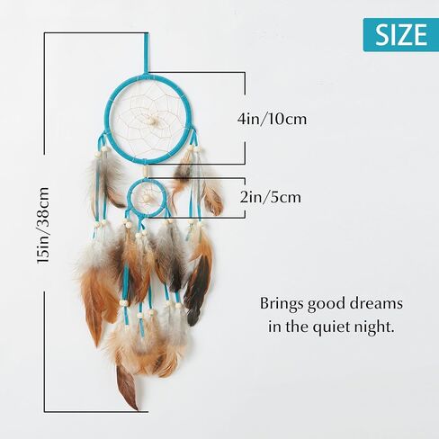 Pretty Jolly Small Indian Dream Catchers Wall Decor Handmade Woven Dark Red Feather Dreamcatchers Wall Hanging for Bedroom,Living Room,Wedding Party,Home Decor-2 Rings in Saudi Arabia