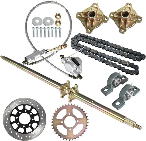 GO KART 44 بوصة المحور الخلفي مجموعة وسادة المحور الخلفي كتل محور محور ضرس محور عجلة الفرامل البديلة ل GO KART ATV ​​Quad و DRIFT TRIKES in Kuwait