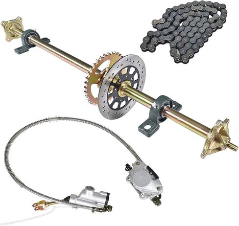 GO KART 44 بوصة المحور الخلفي مجموعة وسادة المحور الخلفي كتل محور محور ضرس محور عجلة الفرامل البديلة ل GO KART ATV ​​Quad و DRIFT TRIKES in Kuwait