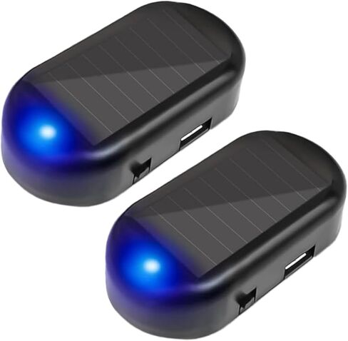 2PACK SOMAR SUMARY SUMMY DUMMER WARNING LAMP ، مصباح مصابيح مصباح مصباح ميني مضاد للسرقة وميض ، مصباح أمنية ، مصباح مزيف ، تحذير السيارات المصابيح الداخلية مع منفذ شاحن USB (أزرق) in Saudi Arabia