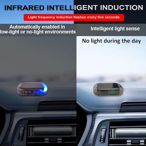 2PACK SOMAR SUMARY SUMMY DUMMER WARNING LAMP ، مصباح مصابيح مصباح مصباح ميني مضاد للسرقة وميض ، مصباح أمنية ، مصباح مزيف ، تحذير السيارات المصابيح الداخلية مع منفذ شاحن USB (أزرق) in Saudi Arabia