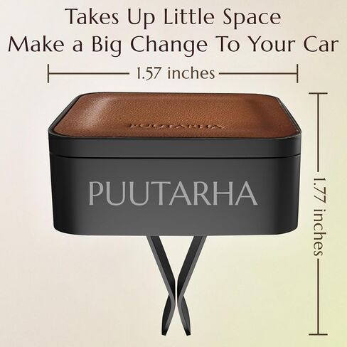 Premium Quality Car Air Freshener Leather and Metal Design Scent Vent Clip Diffuser,New Natural Fragrance Diffuser for Car with 3 Refill Scented Discs and Gift Box(Truffle Brown) in Saudi Arabia