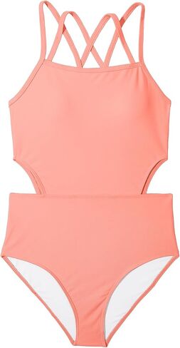 Girls One Piece Swimsuits Bathing Suit for Teens Cut Out Cute Girls' One-Piece Swimwear Criss Cross for Kids Summer Beach in Kuwait
