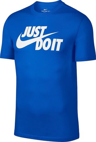Nike Men's Sportswear Tee Just Do It Swoosh, Black/White, XL-T in Saudi Arabia