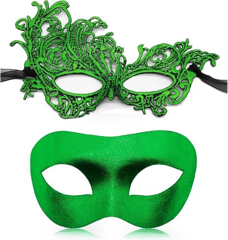 Couple Masquerade Mask for Women Men Venetian Mask Halloween Mask for Party Prom Ball Costume Lace Mask in Kuwait