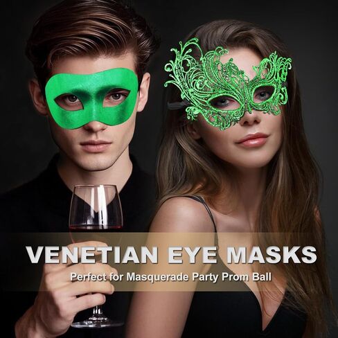 Couple Masquerade Mask for Women Men Venetian Mask Halloween Mask for Party Prom Ball Costume Lace Mask in Kuwait