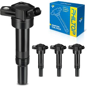 PHILTOP UF651 Ignition Coil 4 Packs Fit for Elantra,Tucson,Forte,Soul,Elantra GT,Elantra Coupe,Forte-5,Forte Koup