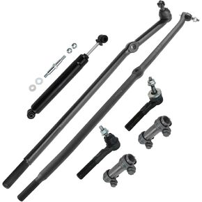 TRQ Front Steering Kit Drag Link Stabilizer مثبط قضيب TIE ROD ROD ROD يتوافق مع 2006-2008 DODGE RAM 1500 2003-2008 RAM 2500 RAM 3500