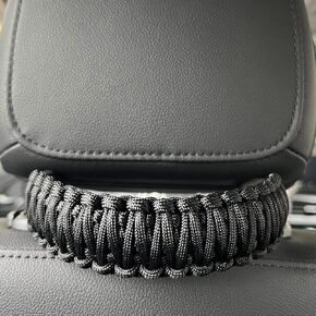 Paracord Headrest Grab Handles for Jeep Wrangler TJ JK JL Land Cruiser FJ Suzuki - 2pcs Black