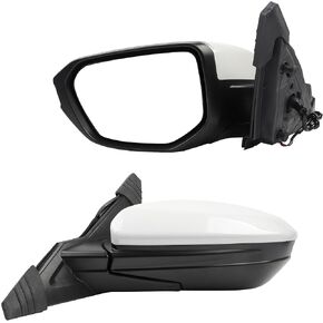 Dasbecan Left Driver Side Door Mirror Compatible with Honda Civic 2016-2021 Power Glass Non-Heated Manual Folding Paint to Match Replaces 76258TBAA02ZA HO1320283 Black 3Pins (For US Built Models)