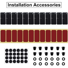 Rear Window Louvers Replacement Hardware Double Side Tape Mounting Tools Kit Set Installation Universal fit Compatible with Ford Mustang Camaro Dodge Challenger （12pcs）