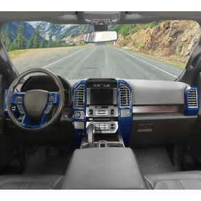 JECAR 8PCS Blue Interior Trim Kit For 2015-2020 Ford F150 INTORIORIS