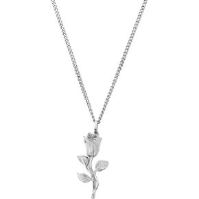 | Rose Pendant Necklace | 20.5" Chain Link with 20MM x 20MM Pendant | Waterproof, Heat & Sweat Resistant | Gifts for Men | Men's Jewelry |