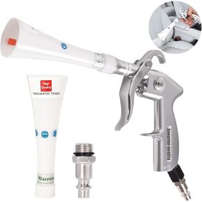 Aluminium Car Cleaning Gun with Tapered Nozzle, Air Blower for Car Detailing, Air Blow Blower Gun for Detailing, Car Detailing Tools, Used for Cars, Velvet, Furniture and Carpets (Silver)
