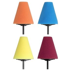 Harfington 4pcs مخروطات تصليح مخروطية منصات التلميع مجموعة من عجلات سيارة الإسفنج أداة تلميع أداة التلميع مع 1/4 بوصة شانك للسيارة السيرة المعدنية السيراميك