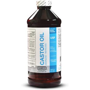 Castor Oil 16oz USP Food Grade Ultra Pure - Skin Healing Stimulate Growth of Hair Eyelashes Eyebrows - Cold Pressed Hexane Free Tasteless Odorless - Laxative For Constipation Labeled For Internal Use