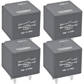 ترحيل السيارات 15328864 (حزمة 4)-12V 40A 4-Pin SPDT Automotive Relay-A/C Compressor ، Starter and Fan Control for Chevy Silverado ، GMC ، Buick