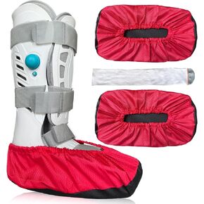 Air Cam Walking Boot Covers 2 pcs, Fracture Medical Cast Boots Shoe Covers for Broken Foot Ankle Recovery With Waterproof Anti-slip and Washable (X-Large)