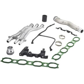 Full Set Aluminum Coolant Water & Heater Pipe & Vent Tube Upgrade Kit Compatible with Porsche Cayenne 4.5L V8 S/Turbo 2003-2006 Replace 99610612572; 99910632670; 94810640101