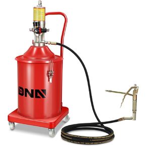 DNA MOTORING 5 Gallon Air Grease Pump, 20L High-Pressure Grease Pump Set, Portable Pneumatic Grease Pump with Wheels, w/ 13ft High Pressure Hose, Grease Gun, TOOLS-00661