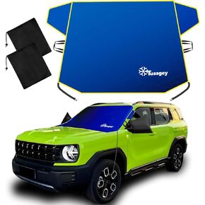 Windshield Cover for Ice and Snow,【Premium Heavy Duty Durable Oxford Fabric for Super Protection!】 Windshield Snow Cover Against Frost with Panels & Straps, Fit for Most Cars, SUVs &Trucks (70"x 50")