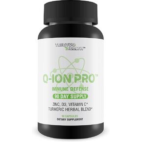 Q-Ion Pro - Immune Defense Formula - 90 Day Supply - Natural Immune Support Supplement - Promote Healthy Immune Response & Immune System - High in Antioxidants - Vitamin C, Vitamin D3, Zinc, Turmeric