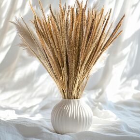 100 Pcs Dried Flowers - Dried Flower Bouquet Natural Bulk Dried Plants for Decoration Dry Plants for Home Wedding Desk Bedroom Counter Decor Floral Arrangement Vase (Brown)