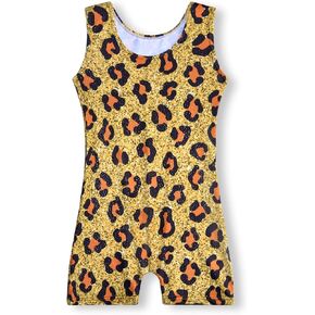 Myqff Gymnastics Hoodards for Girls Toddler Kids Whalling Biketards Unitard Compley 2-8 year