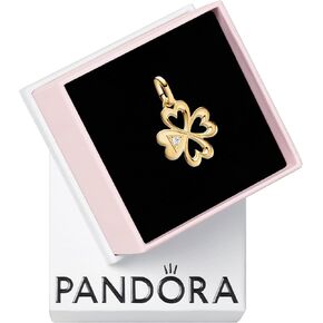 Pandora Heart Medallion Medallion Charm - Bracelet Charm Me Bracelets - 14k الذهب مع الزركونيا المكعب الصافية - هدية لها - مجوهرات للنساء مع صندوق هدايا