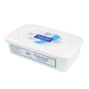 Dynarex DynaCare Flushable Wipes, Bathroom Hygiene Wipes for Adults, Alcohol Free, Safe for Sewers and Septic Systems, 9" x 13" wipes, 1 Tub of 60 Wipes (Packaging May Vary)