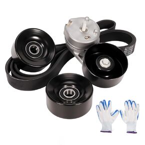 Engine Serpentine Belt Drive Kit Compatible with Ford F-250 Super Duty 2008-2010, Ford F-350 Super Duty 2008-2010, F-450 Super Duty 2008, F-550 Super Duty 2008, 6.4L