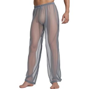 Yinyouyu Mens Mens Pants See من خلال مرآب Pajama القيعان الصالة المنزلية المنزلية ملابس النوم بارد جاف اليوغا بنطلون