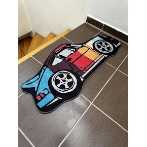 Home Decor Car Rug, Gift for him, (34X15 inch) Enthusiast Sports Car Shaped Carpet,Irregular Geometric Carpet Bed Side,Anti-Slip Floor Pad Doormat, Aesthetic Home,Floor MAT