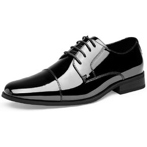 Jousen Mens Dress Shoes Tuxedo Patent Oxford Classic Grass Dress Shoes for Men