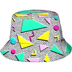 80s 90s Outfit for Women Men, 80s 90s Bucket Hats Fashion Sun Cap Packable Outdoor Rave Accessories Fisherman Hat for Women Men
