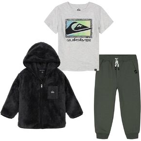 Quiksilver boys 3pc Silky Sherpa Hooded Jacket Pant Set