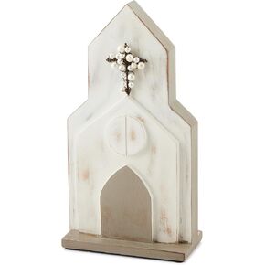 Mud Pie Sm Wood Church Table SITTERS, White