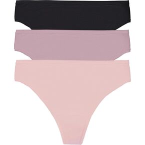 Natori Women's Bliss Bare Cotton Thong 3-Pack