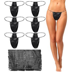 100 PCS يمكن التخلص منها غير المنسوجة من الملابس الداخلية للسيدات بشكل فردي حزم سراويل سوداء يمكن التخلص منها للدبابات الرش وعلاجات المنتجع الصحي بحجم واحد