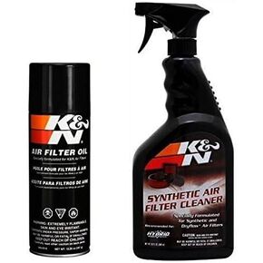 K&N Air Filter Large Size Service Kit Cleaner and Red Oil Plus 2 K&N Stickers Included
