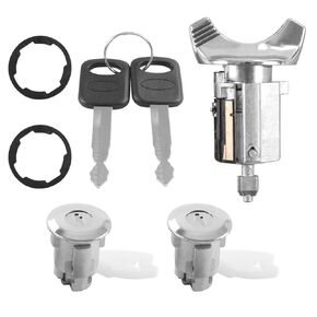 Ignition Switch Lock 2 Pcs Door Locks Cylinder with Keys Replacement for Ford F150 F250 F350 Bronco Aerostar E150 E250 E350 Van Taurus Ranger Replacement for Mercury Grand Marquis C-42-150+DP-42-122