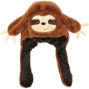 Sloth Face Youth Brown Hat with 3D Moveable Arms