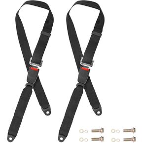 2 Pack Universal Lap Seat Belt 2 Point Adjustable Safety Seat Belt for UTV, EZGO,Yamaha,Club Golf Cart, Black,48 Inch