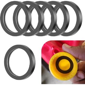 6 Pieces Car Fuel Tank Spout Seal, O-Ring OD 1.5 Inches, ID 1.2 Inches Washable Rubber Gasket, Spout Closure Fastener Accessory, Universal for Most Cars (Black)
